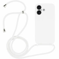 Husă din silicon cu șnur pentru iPhone 17 - alb