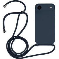 Husă din silicon cu șnur pentru iPhone Air - albastru închis
