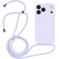 Husă din silicon cu șnur pentru iPhone 17 Pro - violet deschis