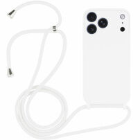 Husă din silicon cu șnur pentru iPhone 17 Pro - alb
