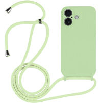 Husă din silicon cu șnur pentru iPhone 16 Plus - verde