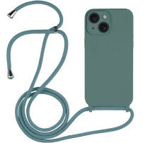 Husă din silicon cu șnur pentru iPhone 15 - mentol