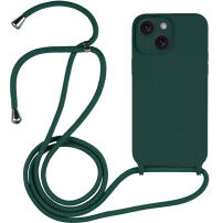 Husă din silicon cu șnur pentru iPhone 15 Plus - petrol