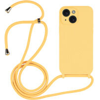 Husă din silicon cu șnur pentru iPhone 14 - galben