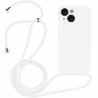 Husă din silicon cu șnur pentru iPhone 14 - alb