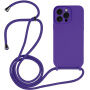 Husă din silicon cu șnur pentru iPhone 14 Pro Max - violet