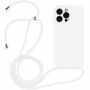 Husă din silicon cu șnur pentru iPhone 14 Pro Max - alb