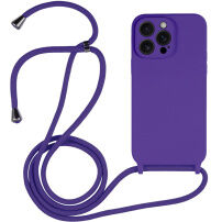 Husă din silicon cu șnur pentru iPhone 13 Pro - mov