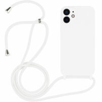 Husă din silicon cu șnur pentru iPhone 12 - albă