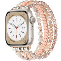 xDfind curea cu mărgele pentru Apple Watch Ultra 49mm / 46mm / 45mm / 44mm / 42mm - roz-auriu
