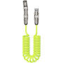 WEKOME WDC-80 2în1 cablu spiralat de încărcare și date - USB-C / USB-A la USB-C / Lightning - 1,8 m - verde neon