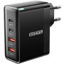 ESSAGER ES-CD37 reducție pentru încărcare rapidă cu porturi 2x USB-C / 2x USB-A - 100W - negru