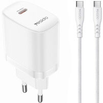 Yesido YC105 set de adaptor cu port USB-C și cablu USB-C la USB-C - 20W - 1 m - albă