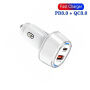 P78 set încărcător auto cu porturi USB-C / USB-A și cablu USB-C la USB-C / Lightning - 55W - 1 m - alb
