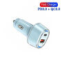 P78 set încărcător auto cu porturi USB-C / USB-A și cablu USB-C la USB-C / Lightning - 55W - 1 m - albastru