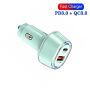 P78 set încărcător auto cu porturi USB-C / USB-A și cablu USB-C la USB-C / Lightning - 55W - 1 m - mentă