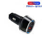 P78 set de încărcător auto cu porturi USB-C / USB-A și cablu USB-C la USB-C / Lightning - 55W - 1 m - negru