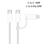 P78 set de încărcător auto cu porturi USB-C / USB-A și cablu USB-C la USB-C / Lightning - 55W - 1 m - negru