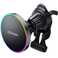 ESSAGER ES-ZJ31 suport magnetic auto pentru grila de ventilație cu încărcare wireless pentru iPhone - negru