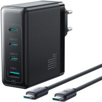 JOYROOM JR-TG11 GaN set Adaptor cu porturi 3x USB-C / USB-A și Cablu USB-C la USB-C - 100W - 2 m - negru