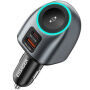 Încărcător auto ESSAGER ES-CC31 cu porturi USB-C / USB-A și încărcător integrat pentru Apple Watch - 50W - gri