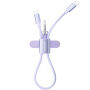 ESSAGER ES-X83 cablu de date și încărcare și curelușă - USB-C la USB-C - 30 cm - mov