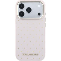 Karl Lagerfeld Perforated Gold Dots husă cu MagSafe pentru iPhone 17 Pro - roz