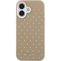 Karl Lagerfeld Perforated Gold Dots husă cu MagSafe pentru iPhone 17 - bej