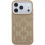 Karl Lagerfeld Perforated Monogram husă cu MagSafe pentru iPhone 17 Pro - bej