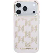 Karl Lagerfeld Perforated Monogram husă cu MagSafe pentru iPhone 17 Pro Max - roz
