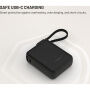 FIXED Zen 10 Loop baterie externă cu cablu USB-C integrat și porturi USB-C / USB-A - 10 000 mAh - neagră