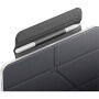 Husă tip carte UNIQ Camden Lite cu suport origami și spațiu pentru Apple Pencil pentru iPad Air 13" (2024-2026) - gri închis