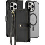 DUX DUCIS Husă detașabilă Lawa 2 în 1 cu MagSafe și portofel pentru iPhone 15 Pro - negru