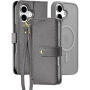 DUX DUCIS Husă detașabilă Lawa 2 în 1 cu MagSafe și portofel pentru iPhone 16 Plus - gri