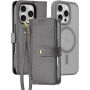 DUX DUCIS Husă detașabilă Lawa 2 în 1 cu MagSafe și portofel pentru iPhone 16 Pro - gri