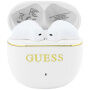 Guess Gold Line Glossy Classic Logo căști wireless - albe