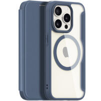 DUX DUCIS Skin X husă flip cu MagSafe pentru iPhone 15 Pro - albastru închis