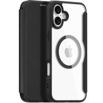 DUX DUCIS Husă cu clapetă Skin X cu MagSafe pentru iPhone 16 - neagră