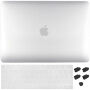 ENKAY 3in1 husă lucios cu husă de tastatură EU foarte subțire și capace de port pentru MacBook Pro 15" cu Touch Barem (A1707 / A1990) - pur