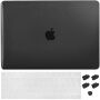 ENKAY 3in1 husă lucios cu husă de tastatură EU foarte subțire și capace de port pentru MacBook Pro 15" cu Touch Barem (A1707 / A1990) - negru
