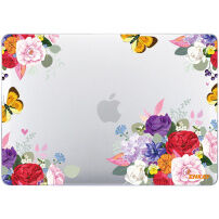 ENKAY husă transparentă lucioasă cu model pentru MacBook Air 13" (A1932 / A2179 / A2337) - trandafiri