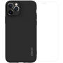 Enkay carcasă foarte subțire pentru spate din plastic moale- sticlă neagră + 2.5D pe display pentru iPhone 11 Pro Max