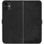 Husă flip cu relief de mandale și ornamente pentru iPhone 11 - negru