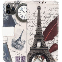 Husă flip cu stativ, scrisori din Paris pentru iPhone 11 Pro - color