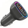 P54 încărcător auto cu porturi 2x USB-C / 2x USB-A - 75W - negru