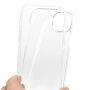 Husă tip carte din două piese pentru partea din față și din spate pentru iPhone 15 - transparentă