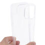 Husă tip carte din două piese pentru față și spate pentru iPhone 15 Pro - transparentă