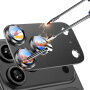 Rurihai Folie de sticlă securizată cu ramă metalică pentru protecția lentilelor camerei foto pentru iPhone 18 Pro - gri închis