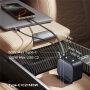UGREEN EC604 set încărcător auto cu porturi 2x USB-C / USB-A și Cablu USB-C retractabil - 145W - 70 cm - gri
