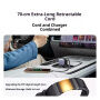 UGREEN EC604 set încărcător auto cu porturi 2x USB-C / USB-A și Cablu USB-C retractabil - 145W - 70 cm - gri
